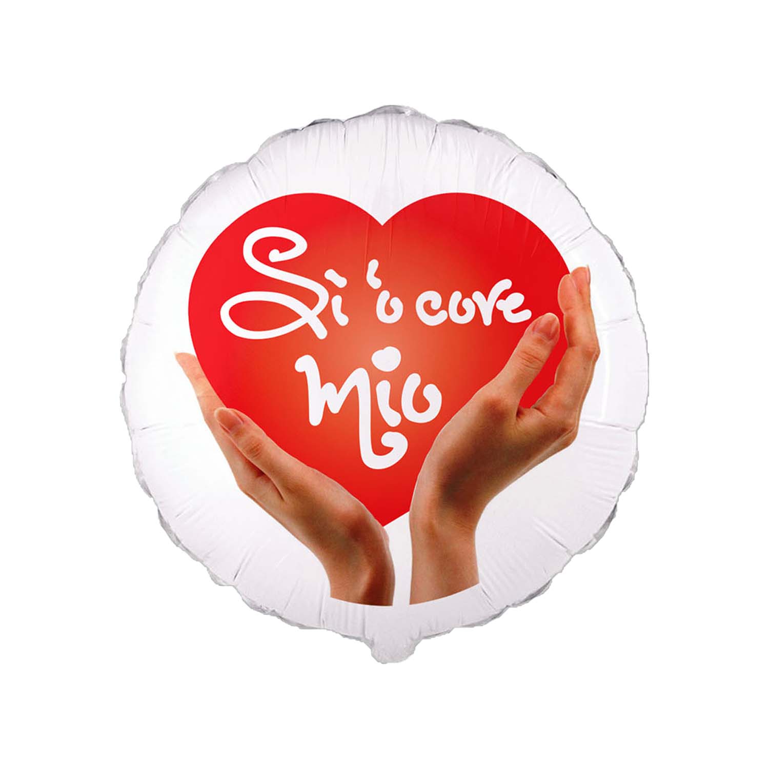 Palloncino tondo bianco e rosso 18